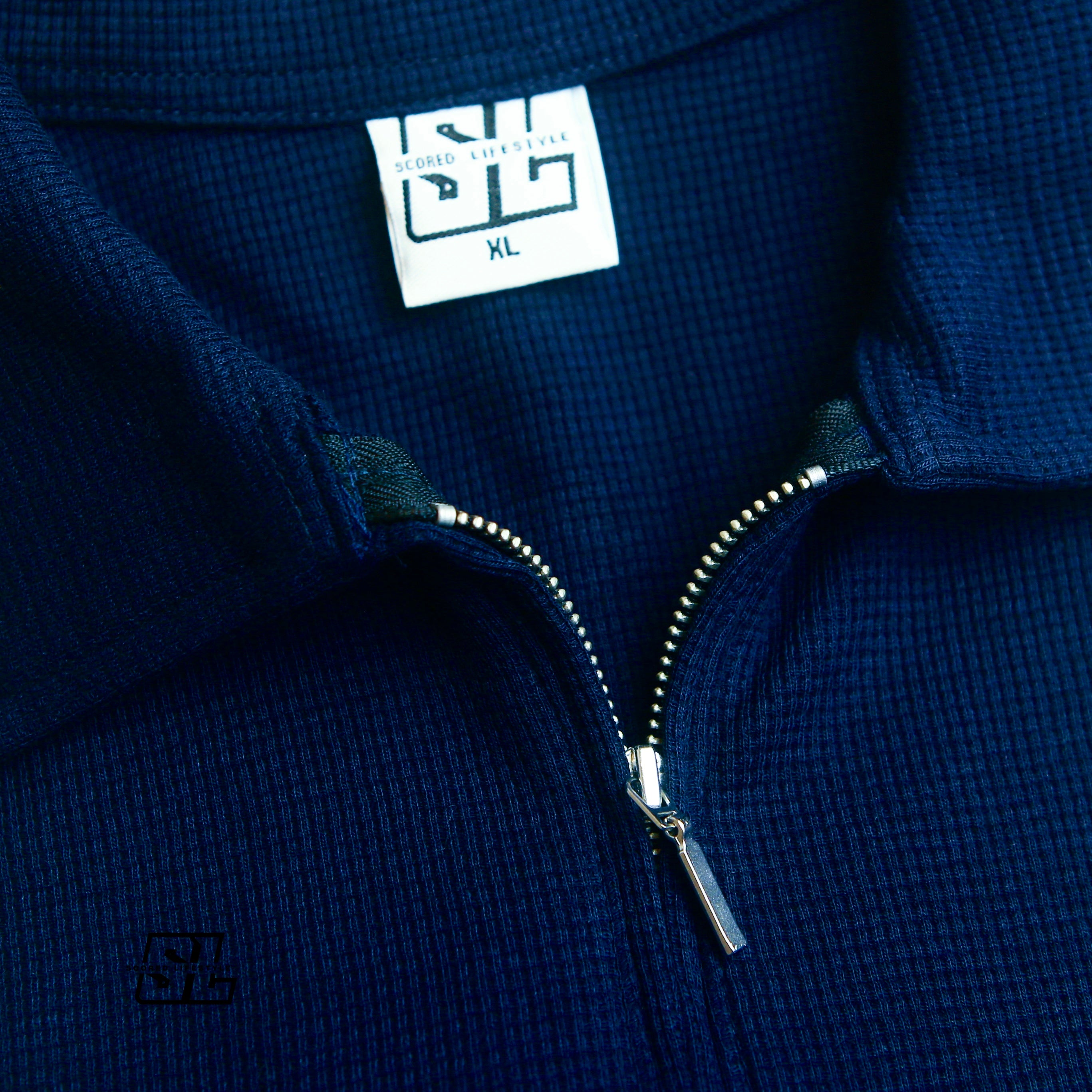 Navy Zip Polo