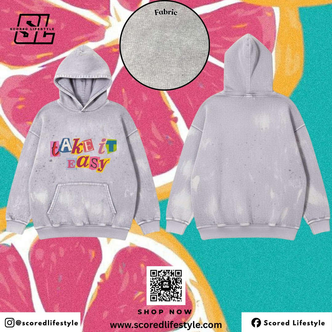 Scored Lifestyle Take It Easy Vintage  Acid Wash Hoodie