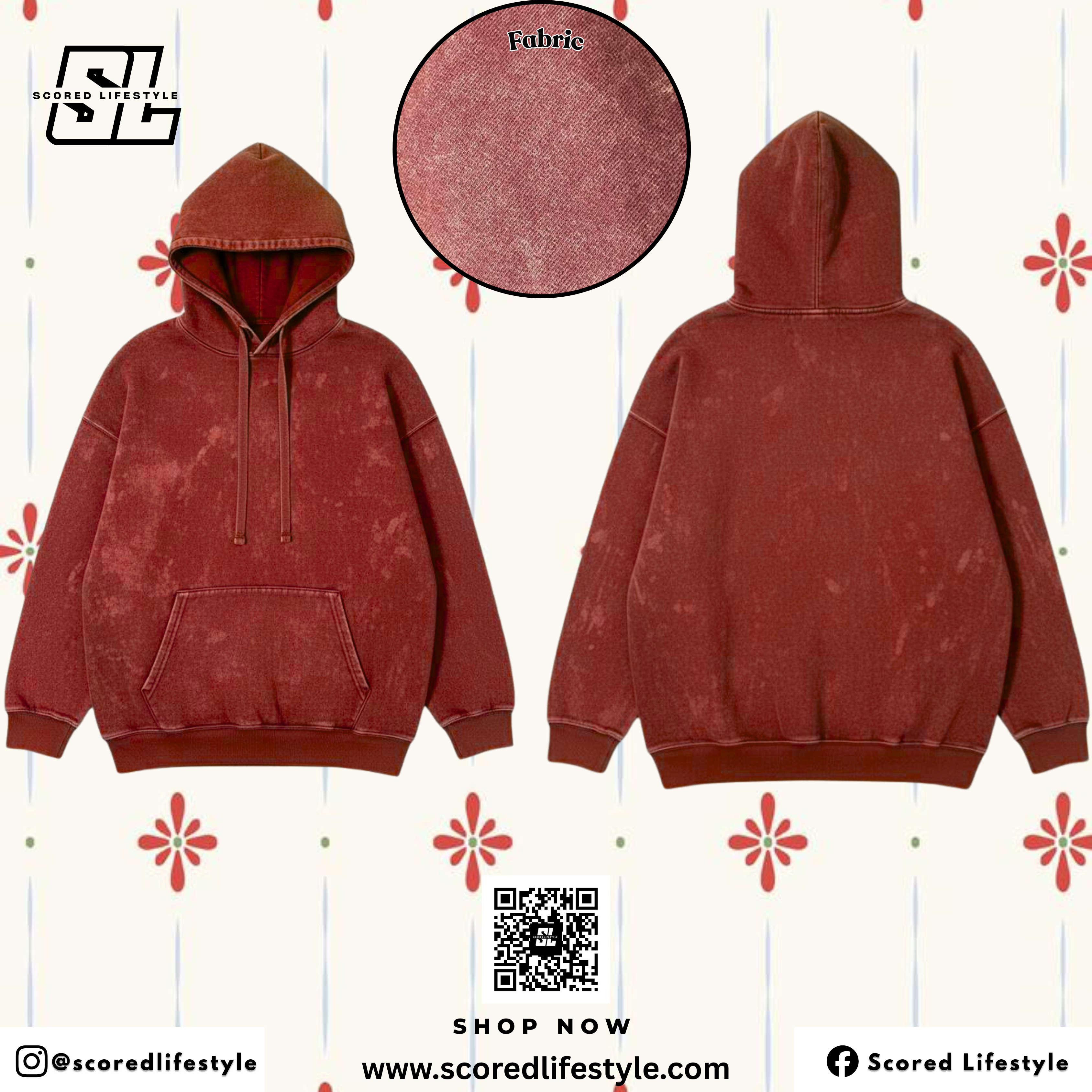 Scored Lifestyle acid washed hoodies