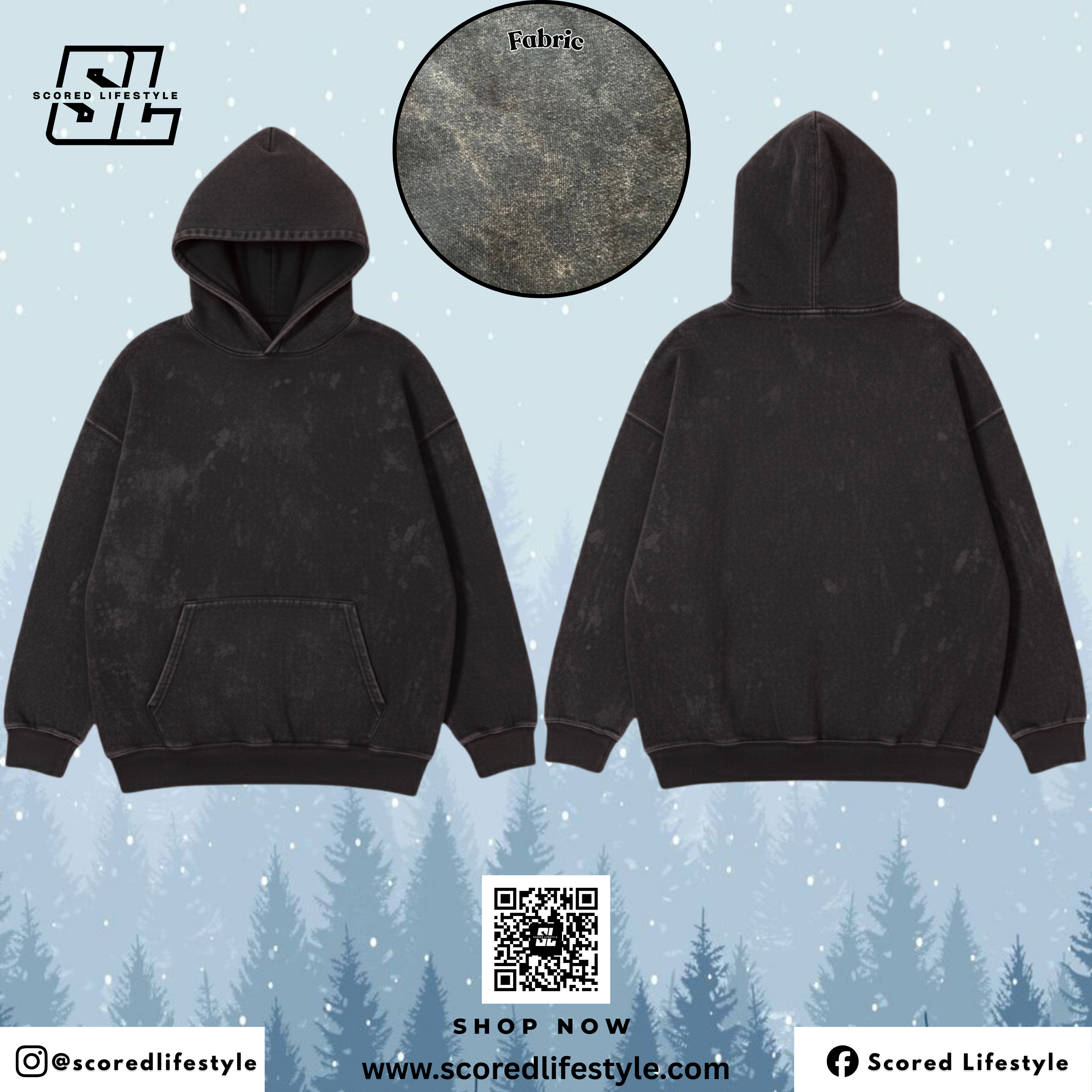 Scored Lifestyle acid washed hoodies