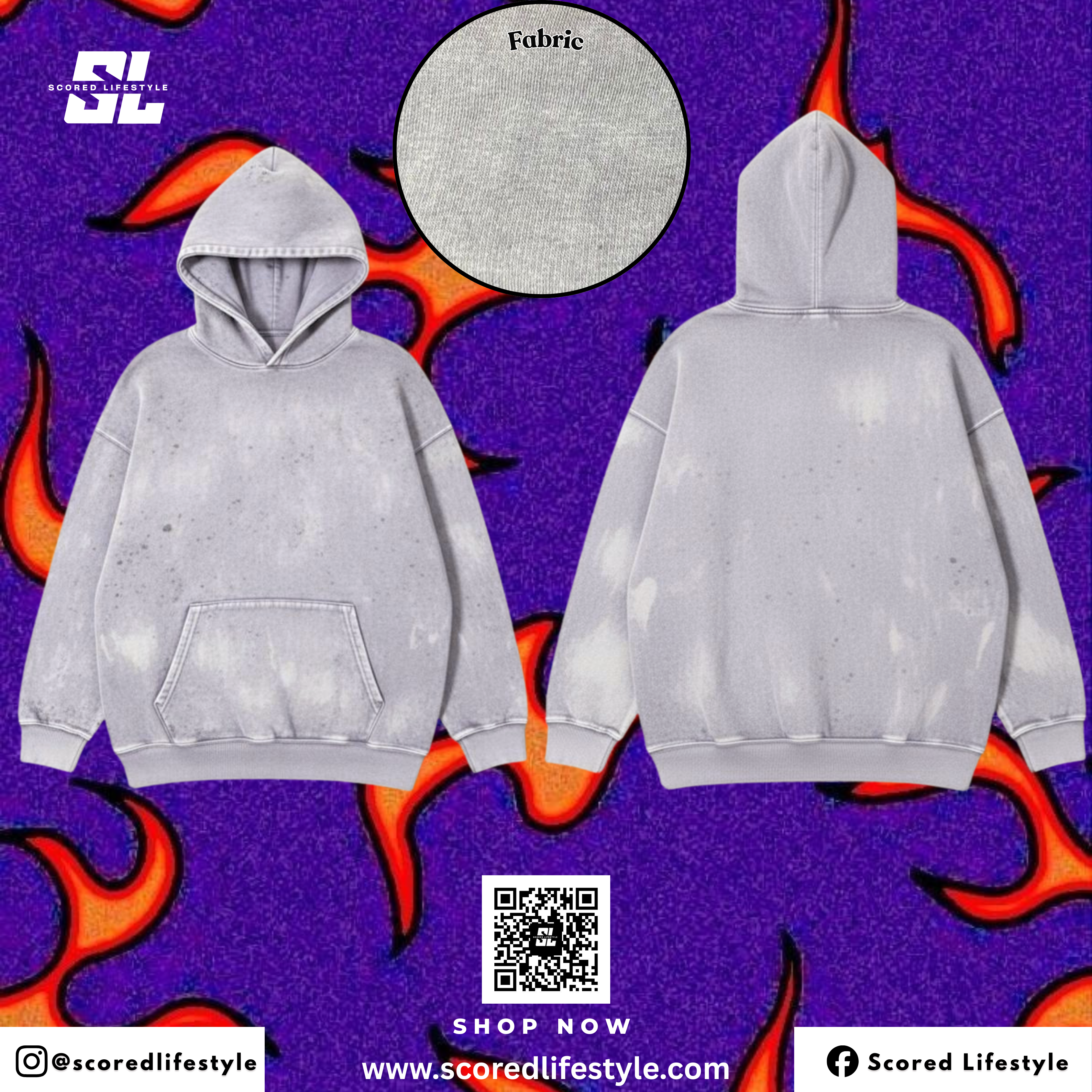 Scored Lifestyle acid washed hoodies